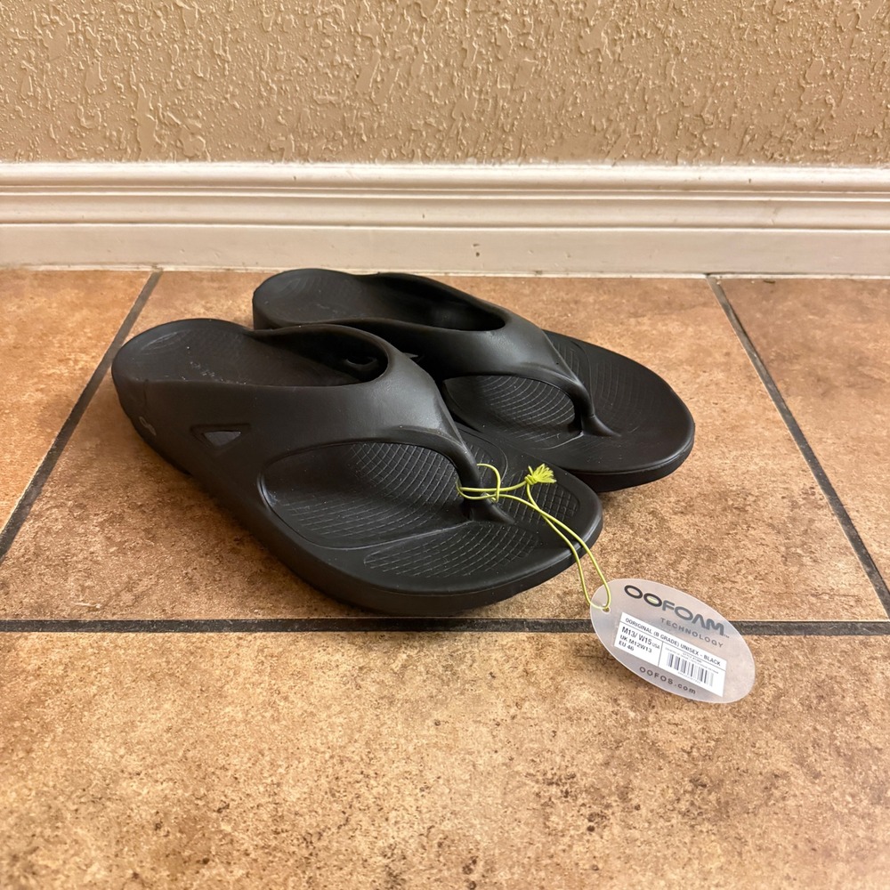 OOFOS OOriginal Recovery Sandals Black Unisex M13 W15 B Grade 1000